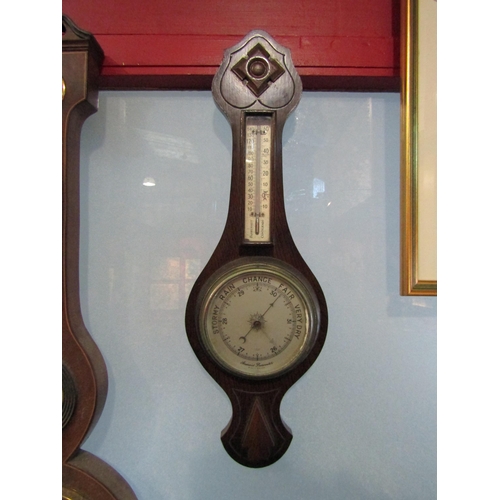 4021 - A T.A.R.S & W. London oak cased banjo barometer         (E) £15-20