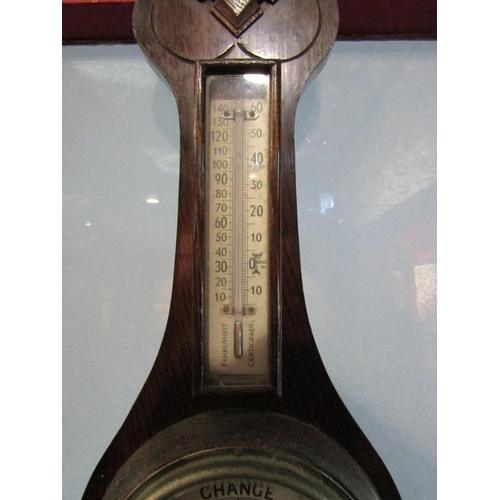 4021 - A T.A.R.S & W. London oak cased banjo barometer         (E) £15-20