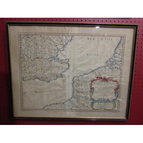 4055 - A French map by S.Sanson, Paris, depicting Kent, Essex, Sussex, English Channel, France and Belgian ... 