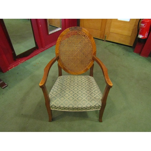 4087 - A walnut cane back bedroom chair