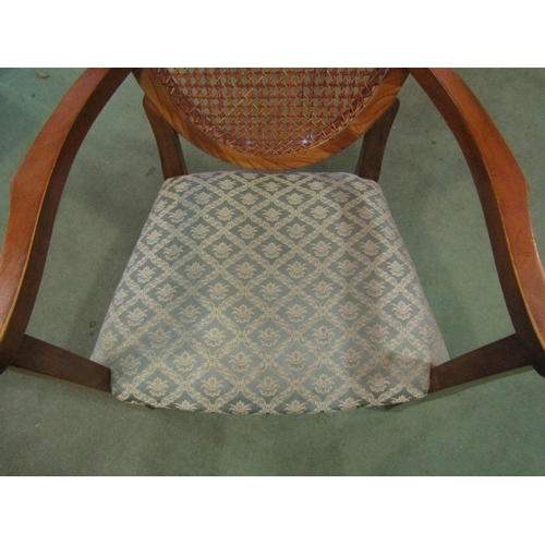 4087 - A walnut cane back bedroom chair