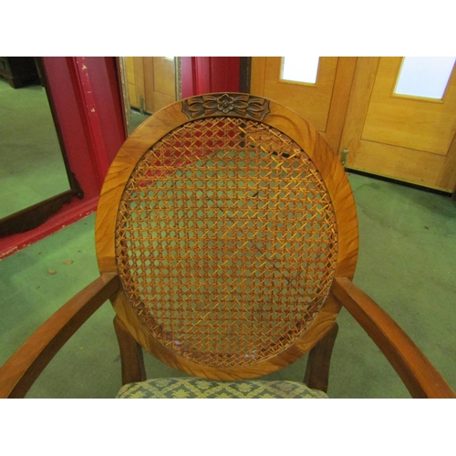 4087 - A walnut cane back bedroom chair