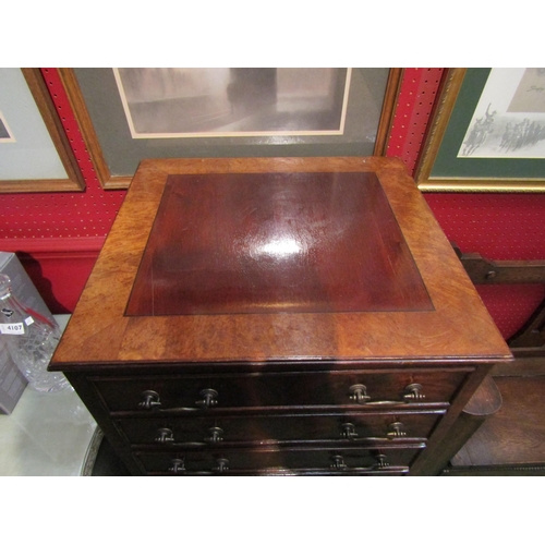 4109 - A George III style crossbanded flame mahogany tallboy of small proportions the hinged top over one f... 