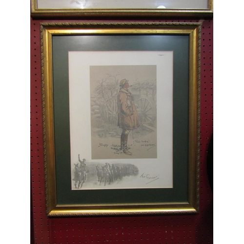 4112 - SNAFFLES: 'Good Hunting! old Sportsman' and 'The Gunner', framed and glazed, 40.5 x 30cm    (R) £60