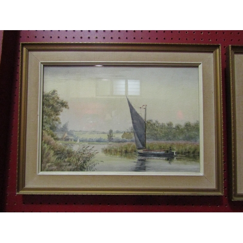 4127 - W.J. COMAN (1886-1973): A framed and glazed watercolour Norfolk Broads scene, signed, plus another B... 