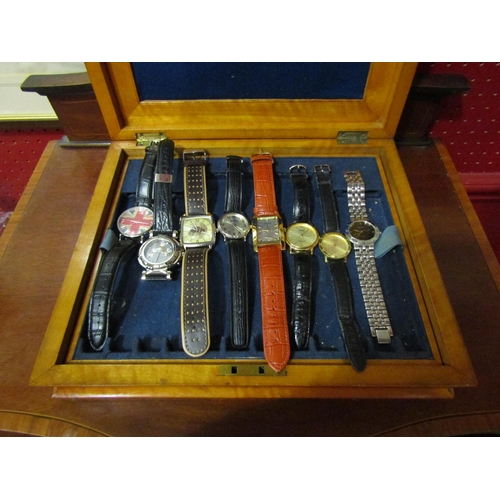 4136 - A canteen box containing eight assorted wristwatches including Lorus