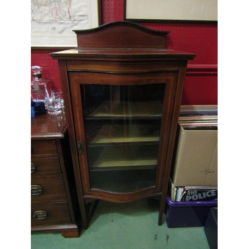 4137 - An Edwardian serpentine fronted glazed display cabinet, 113cm tall x 53cm wide x 39cm deep          ... 