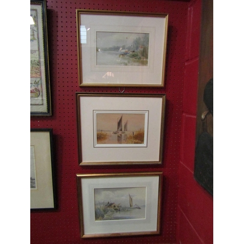 4138 - WILLIAM LESLIE RACKHAM (1864-1944): Three small framed and glazed watercolours, 