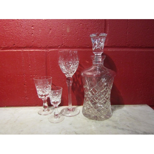 4188 - Three sets of six Royal Brierley crystal drinking glasses, wine, sherry and liquor together with a m... 