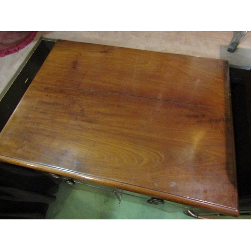 4221 - A 19th Century flame mahogany cabinet the two short over a single long drawer and two door cupboard ... 