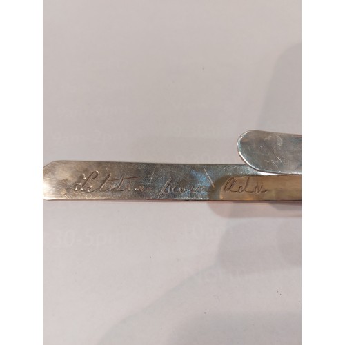 4363 - An antique silver bookmark and rule, engraved Jan 1902 and dedication hallmarked London 1901 maker C... 