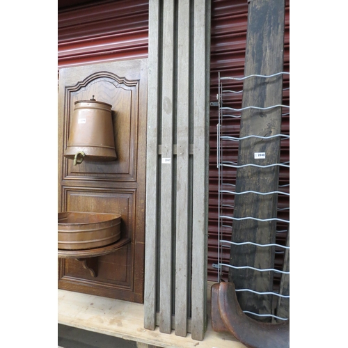 2047 - Two teak slatted racks/bench tops 25 x 150cm