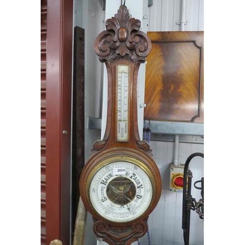 2054 - A Victorian oak barometer, a/f