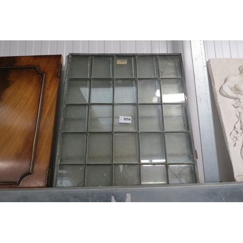 2056 - Six copper framed window panels