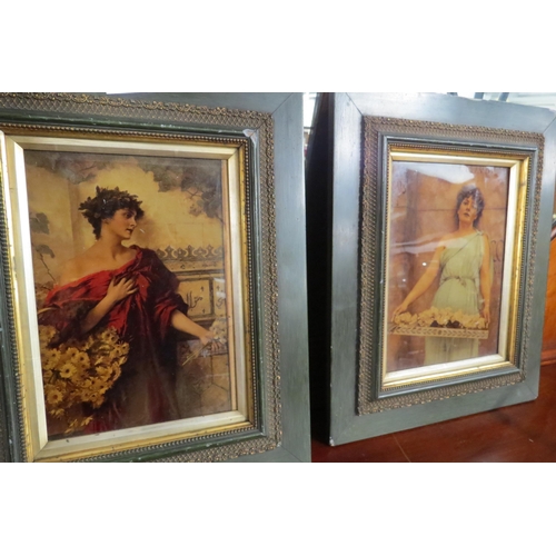 2085 - A pair of Victorian framed pictures of flower sellers