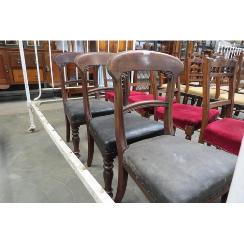 2144 - Three Victorian mahogany dining chairs     (E) £5-10