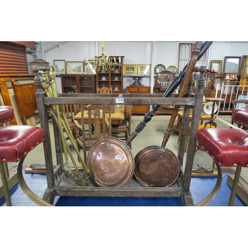 2156 - An Edwardian oak top stick stand with zinc drip tray