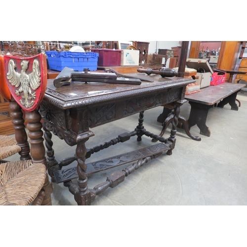 2181 - A 16th Century oak former gateleg table later converted to a side table, side section erroneously da... 