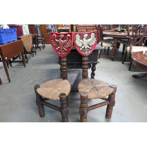 2182 - Two spinners chairs with painted eagle backs from south western France