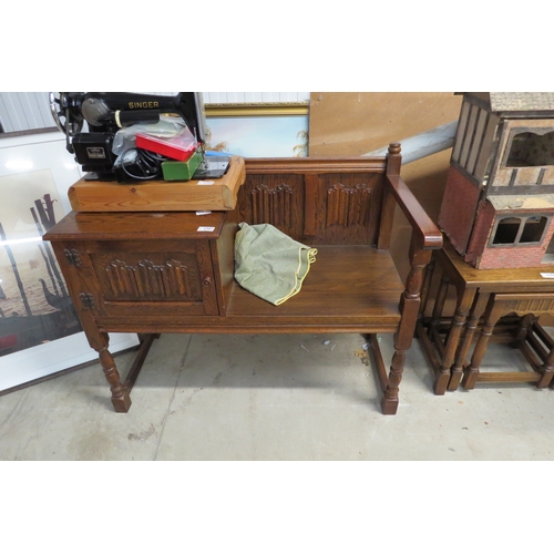 2301 - An Old Charm style oak telephone table