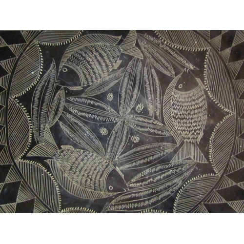 4271 - A soapstone dish with images of fish, 31cm diameter              (E) £20-30