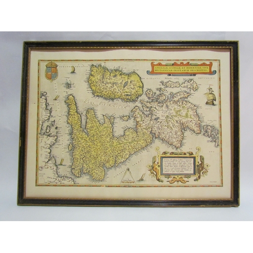 4272 - A map of Britain and Ireland script in Latin, framed, 34 x 50cm image size       (R) £40