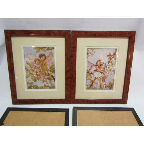 4301 - Four framed and glazed flower fairy prints, 17cm x 11cm