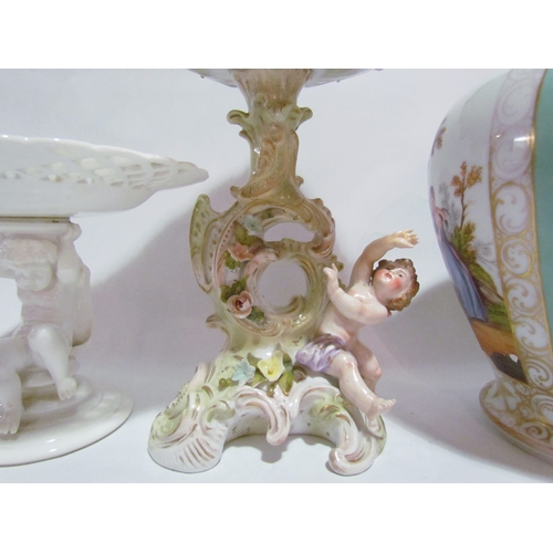 4302 - Three Meissen and Berlin ceramics including comport, vase etc