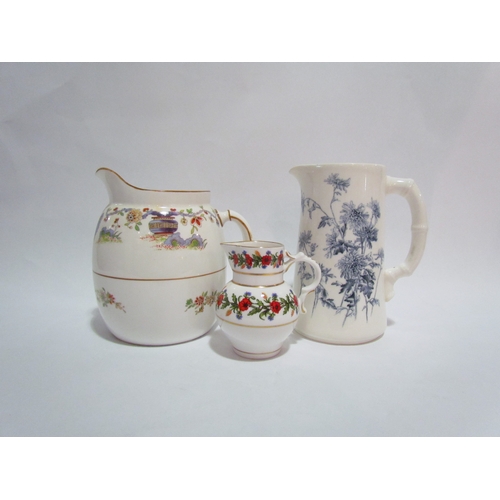 4303 - Three Royal Worcester jugs, including squat form, all floral design, tallest 15cm