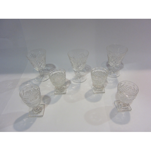 4444 - A selection of crystal glasses, 13cm and 9cm tall (7)