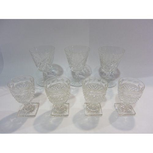 4444 - A selection of crystal glasses, 13cm and 9cm tall (7)