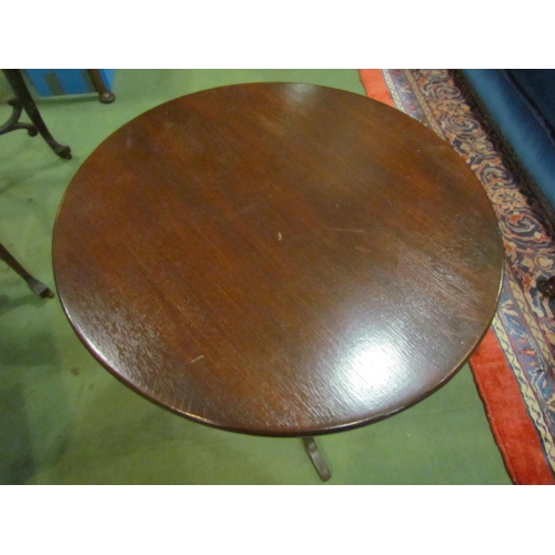 4234 - A Victorian mahogany wine table, circular top, on ring-turned support to tripod base, 64cm tall x 50... 