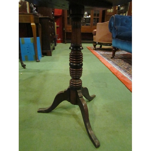 4234 - A Victorian mahogany wine table, circular top, on ring-turned support to tripod base, 64cm tall x 50... 