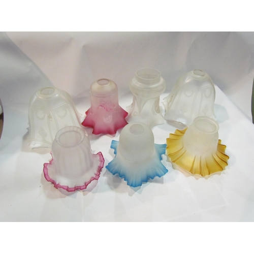 4346 - A selection of assorted light shades including coloured with frilled edges, etched examples