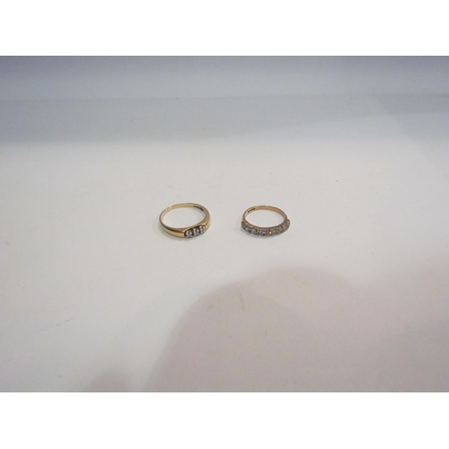 4407 - Two 9ct gold rings, one paste set the other illusion set diamonds