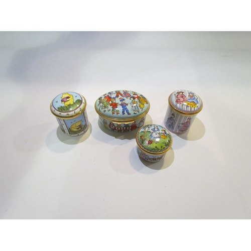 4424 - Three boxed Halcyon Days enamel patch pots including limited edition and a loose Winnie the Pooh (4)