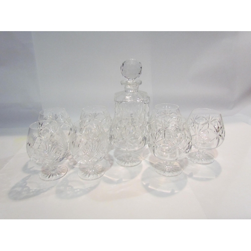 4494 - A set of six crystal brandy balloons, another pair and a decanter     (E) £20-30