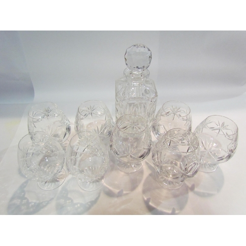 4494 - A set of six crystal brandy balloons, another pair and a decanter     (E) £20-30