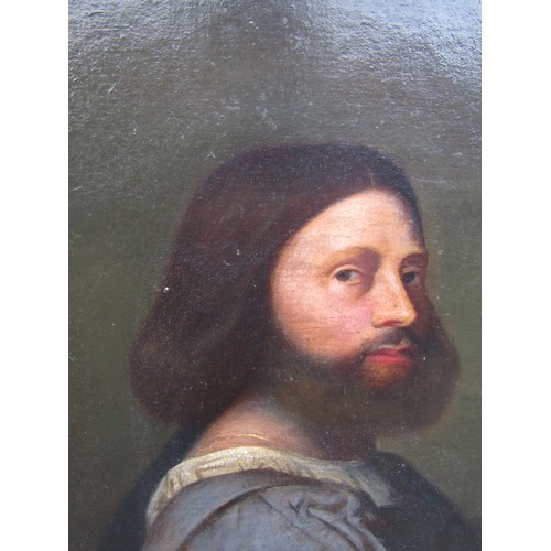 6004 - A 19th Century oil on card portrait after Titan's Gerolamo Barbarigo. Period gilded frame. Image siz... 