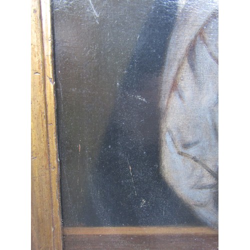 6004 - A 19th Century oil on card portrait after Titan's Gerolamo Barbarigo. Period gilded frame. Image siz... 