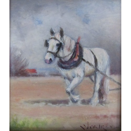 6107 - STEPHEN WALKER (1900-2004) Two miniature oils of horses, framed and glazed. 10cm x 9cm & 6.5cm x 9cm