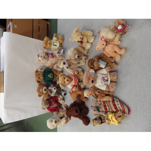 1215 - A good quantity of teddy bears and plush toys including Lord's 