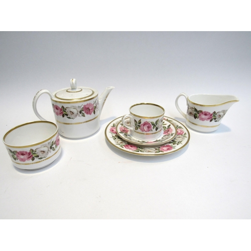 1390 - Royal Worchester 'Royal Garden' tea and coffee wares for eight including coffee cans and saucers, te... 