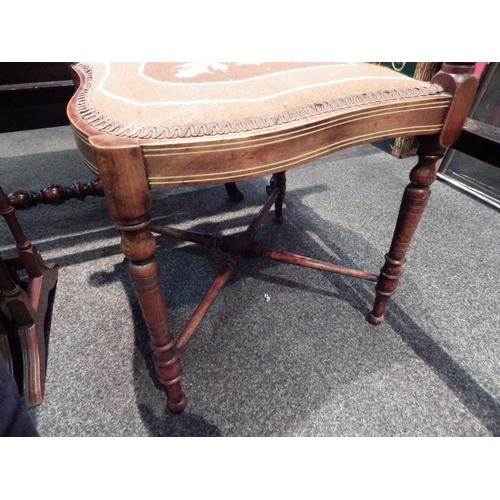 1113 - An Edwardian ivorine and mixed wood inlaid corner chair