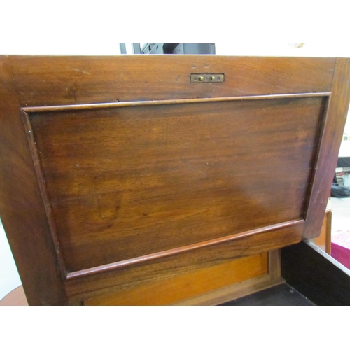 1137 - A circa 1900 shipping clerk’s desk, spindle gallery back, green tooled leather sloped surface with l... 