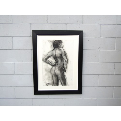 6096 - CLOE CLOHERTY (b.1964) A large framed and glazed charcoal on paper, female nude 'Aurelia'. Image siz... 