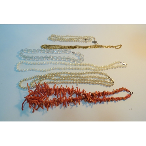 1280 - Various necklaces including branch coral, glass beads etc (C)