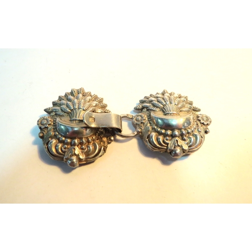 1288 - A set of Continental silver cloak clasps