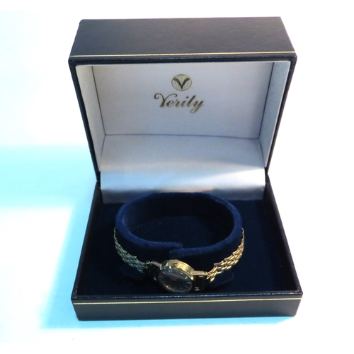 1308 - A Verity 9ct gold cased wristwatch in box