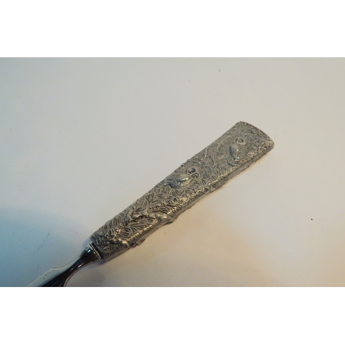 1320 - A paper knife with owl decoration to handle, boxed